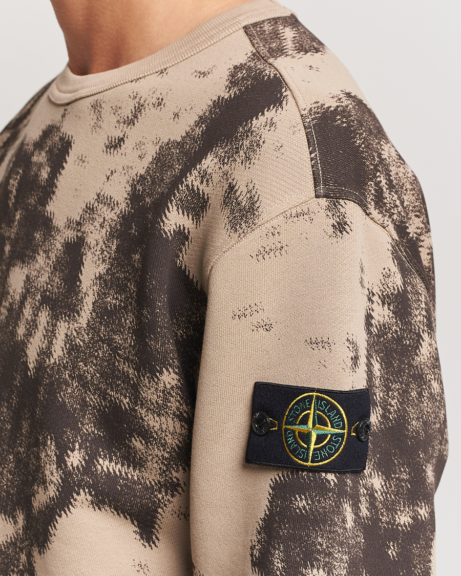 Hombres | Jerséis y prendas de punto | Stone Island | Garment Dyed Fleece Camo Sweatshirt Dove Grey