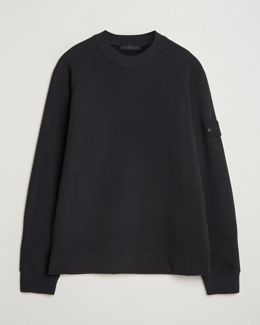 Hombres | Jerséis y prendas de punto | Stone Island | Ghost Organic Cotton Fleece Sweatshirt Black