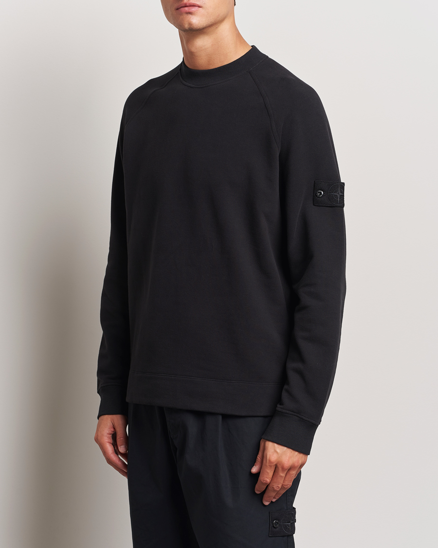 Hombres | Jerséis y prendas de punto | Stone Island | Ghost Organic Cotton Fleece Sweatshirt Black