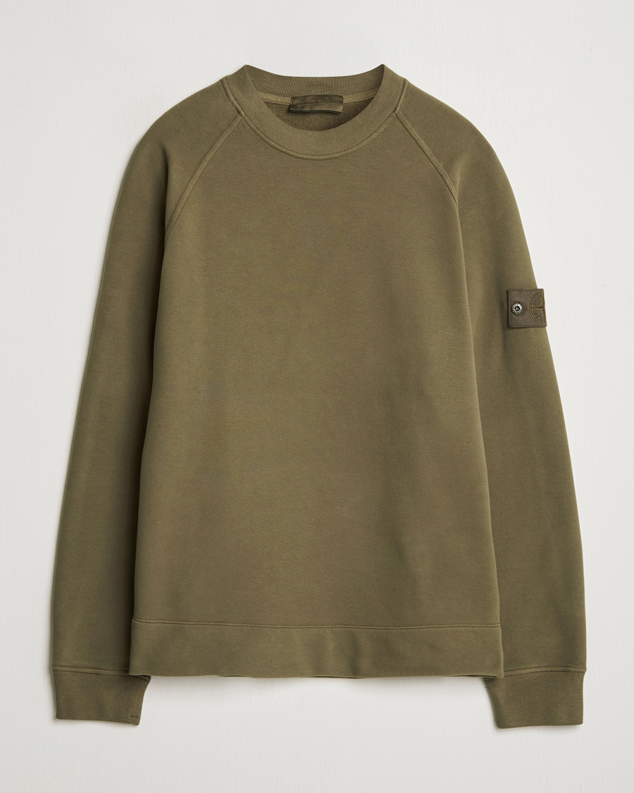 Hombres | Jerséis y prendas de punto | Stone Island | Ghost Organic Cotton Fleece Sweatshirt Military Green