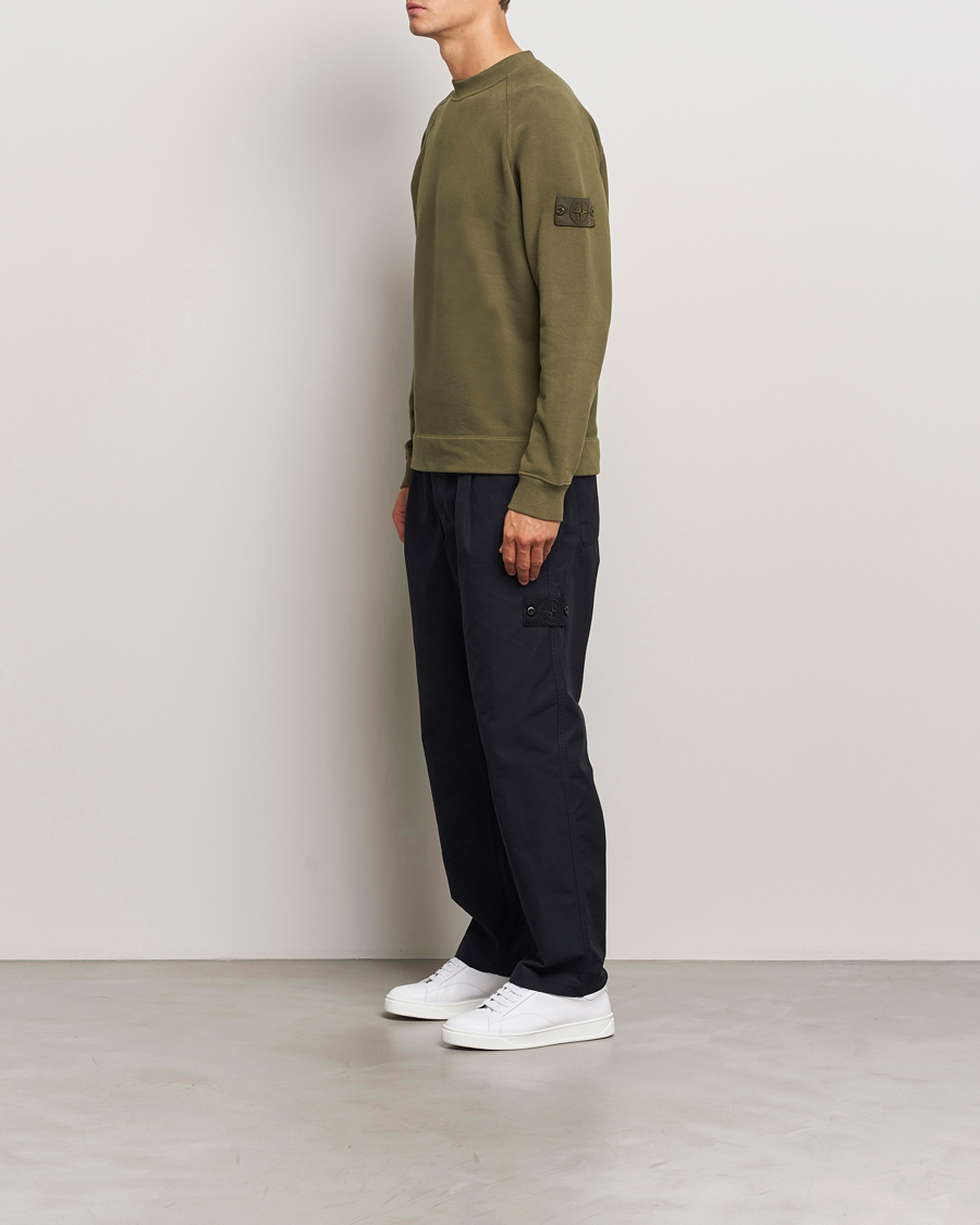 Hombres | Jerséis y prendas de punto | Stone Island | Ghost Organic Cotton Fleece Sweatshirt Military Green