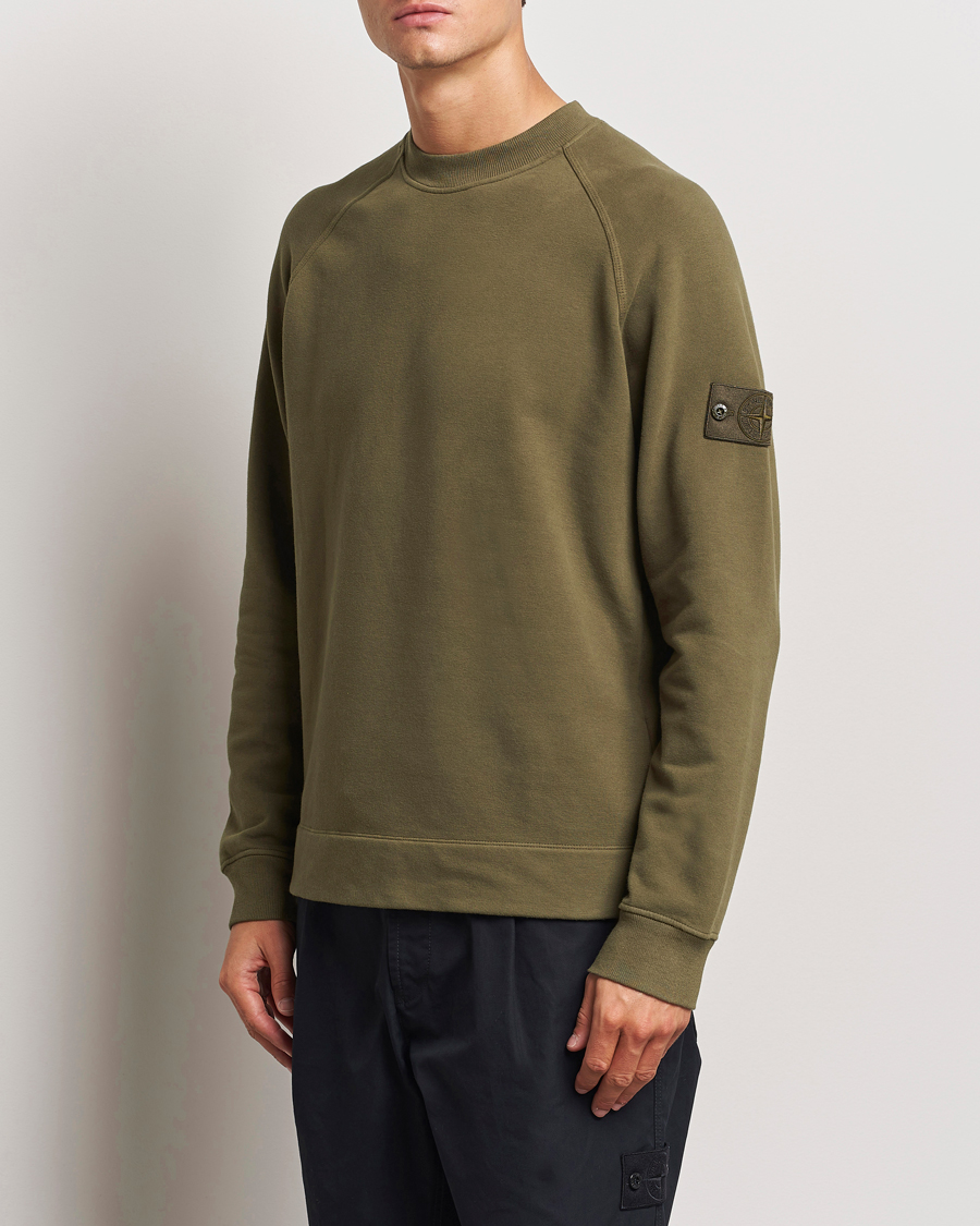 Hombres | Jerséis y prendas de punto | Stone Island | Ghost Organic Cotton Fleece Sweatshirt Military Green