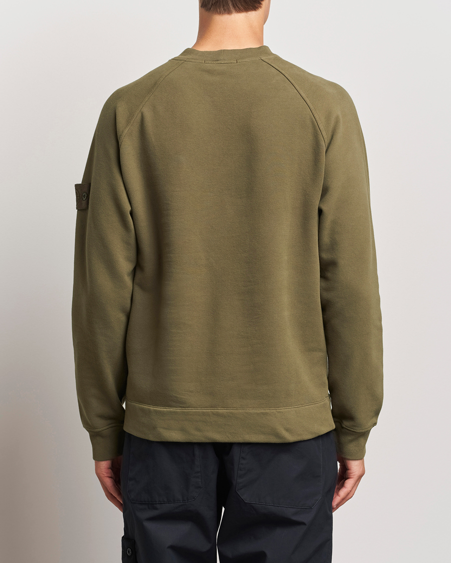 Hombres | Jerséis y prendas de punto | Stone Island | Ghost Organic Cotton Fleece Sweatshirt Military Green