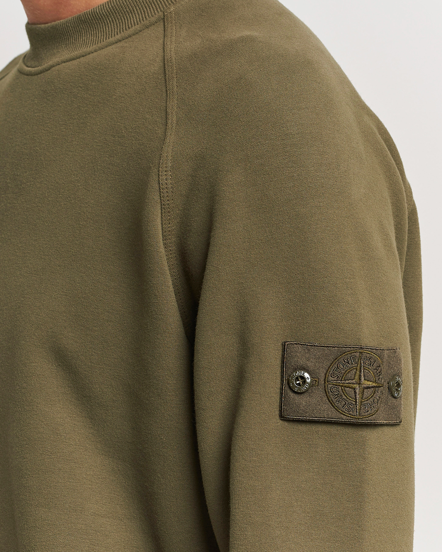 Hombres | Jerséis y prendas de punto | Stone Island | Ghost Organic Cotton Fleece Sweatshirt Military Green