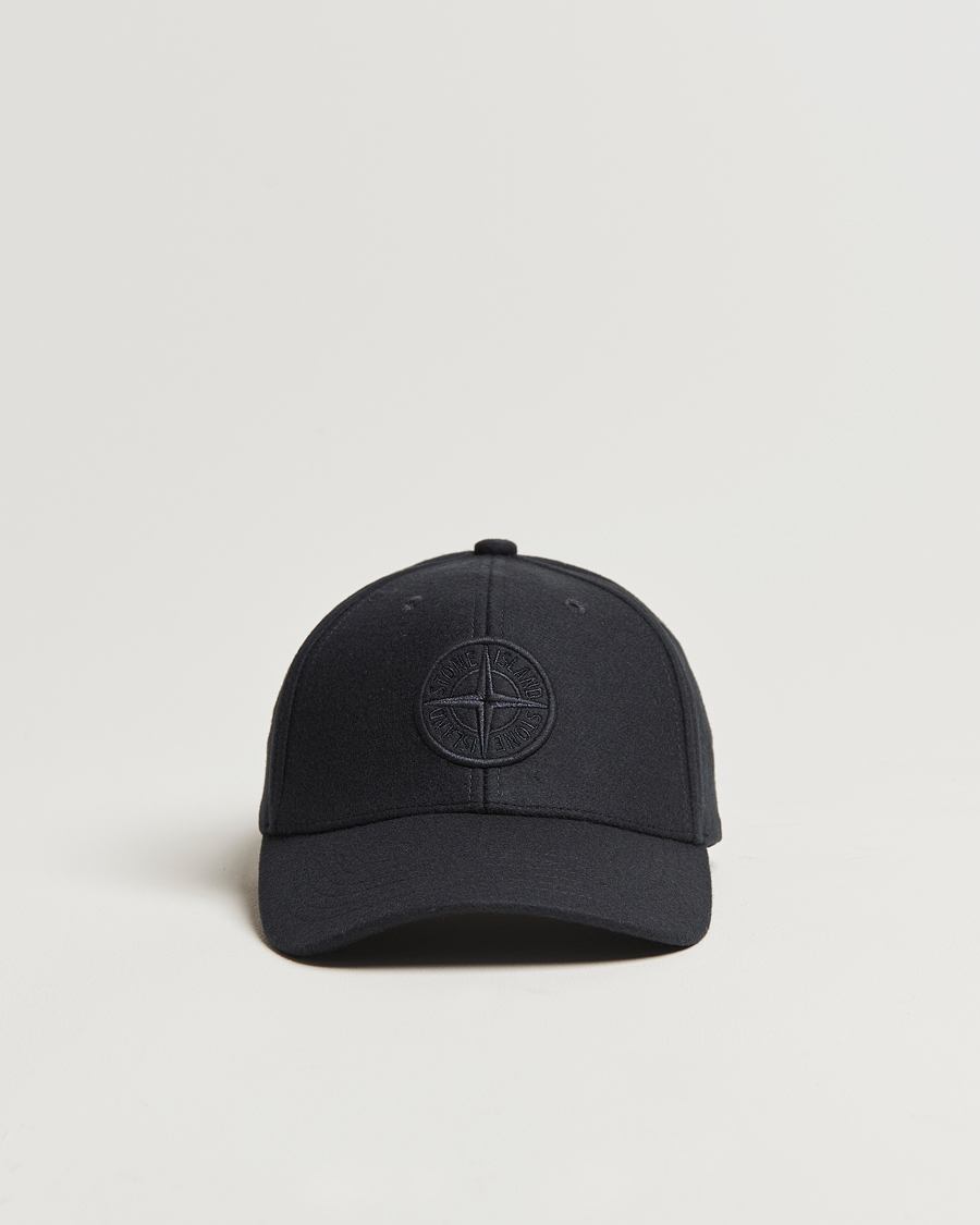 Hombres | Stone Island Wool Nylon Flannel Cap Navy Blue | Stone Island | Wool Nylon Flannel Cap Navy Blue