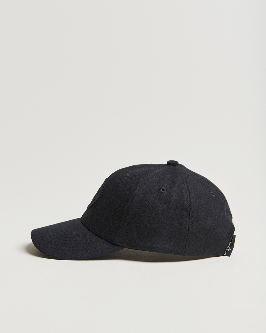 Hombres | Stone Island Wool Nylon Flannel Cap Navy Blue | Stone Island | Wool Nylon Flannel Cap Navy Blue