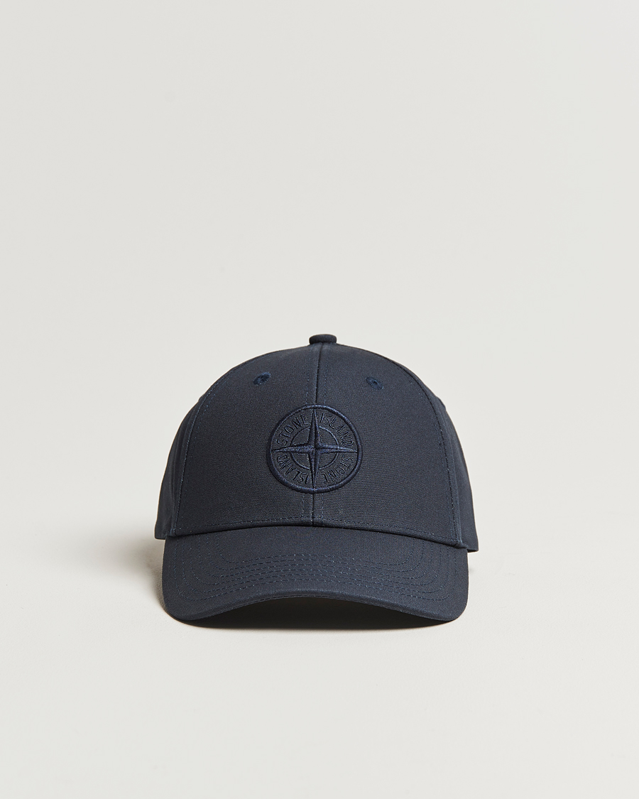 Hombres | Stone Island Cotton Rep Logo Cap Navy Blue | Stone Island | Cotton Rep Logo Cap Navy Blue