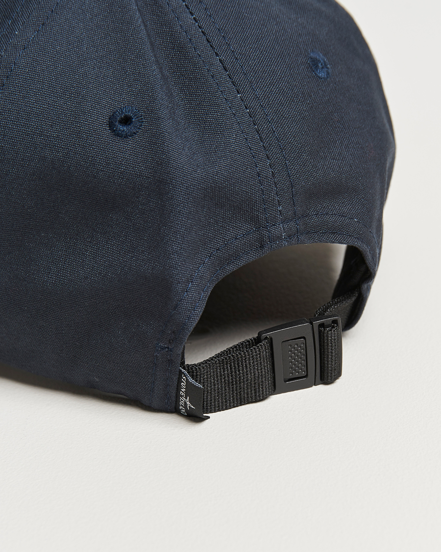 Hombres | Stone Island Cotton Rep Logo Cap Navy Blue | Stone Island | Cotton Rep Logo Cap Navy Blue