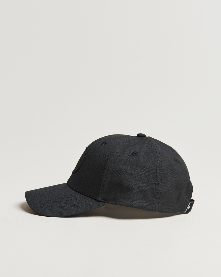Hombres | Stone Island Cotton Rep Logo Cap Black | Stone Island | Cotton Rep Logo Cap Black