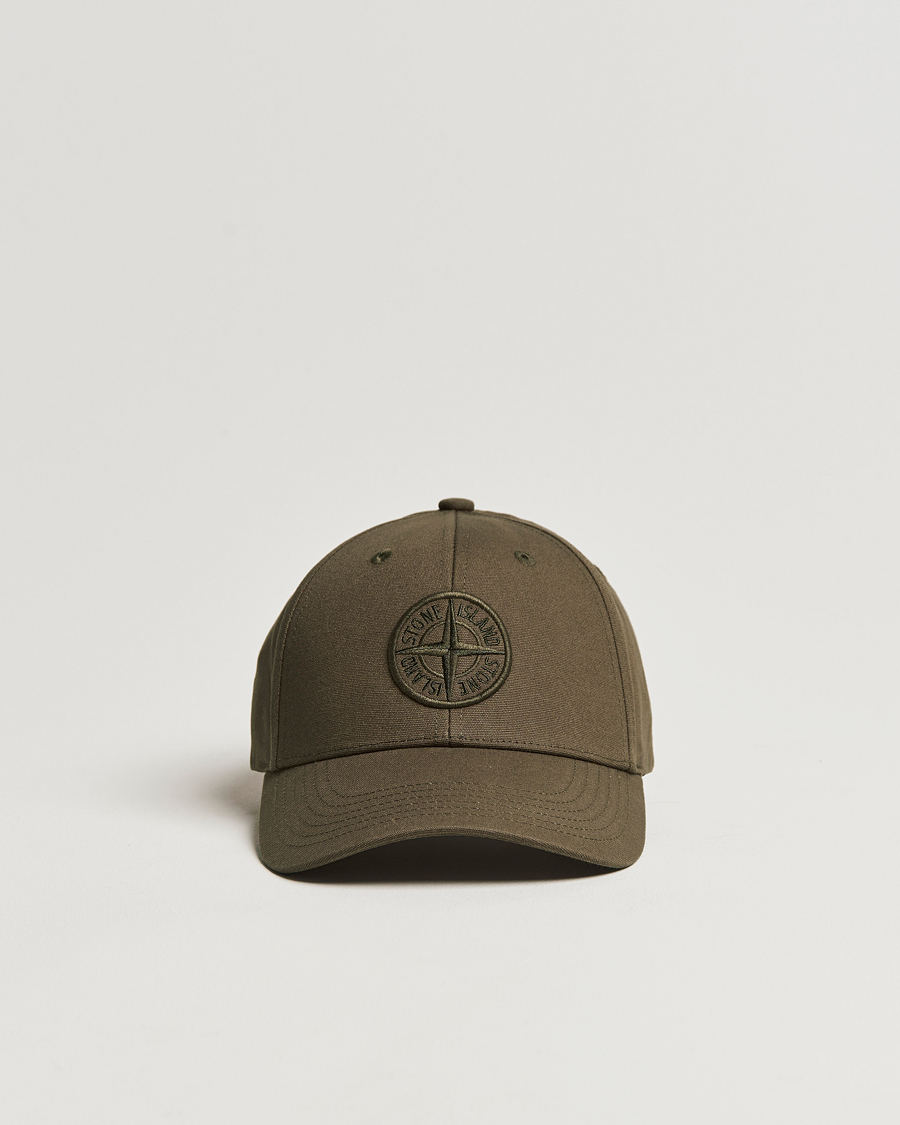 Hombres | Stone Island Cotton Rep Logo Cap Military Green | Stone Island | Cotton Rep Logo Cap Military Green