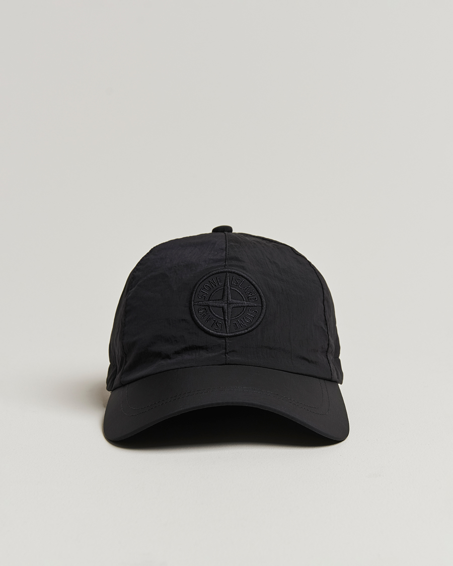 Hombres | Stone Island Nylon Metal Logo Cap Black | Stone Island | Nylon Metal Logo Cap Black