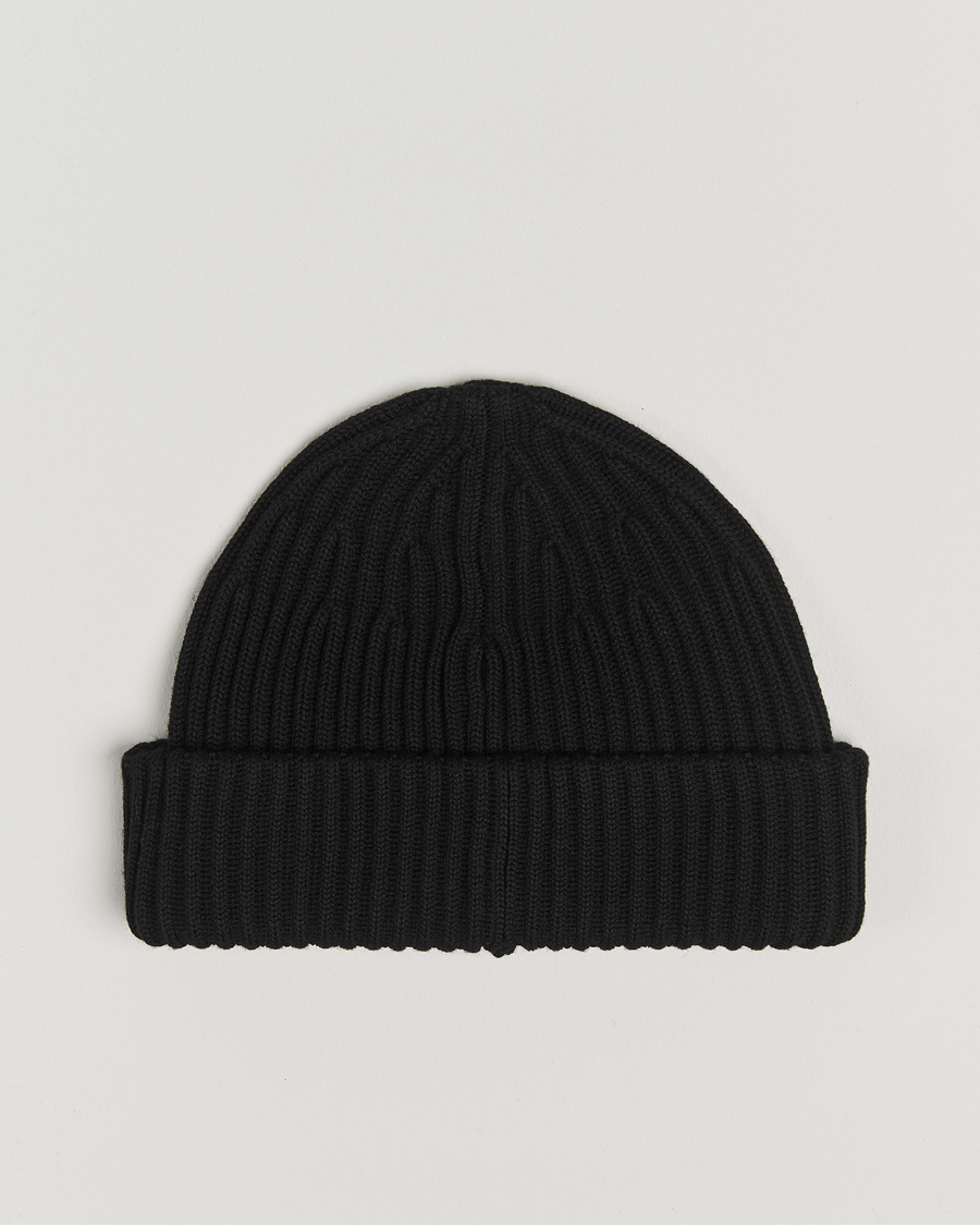 Hombres | Stone Island Full Rib Wool Beanie Black | Stone Island | Full Rib Wool Beanie Black