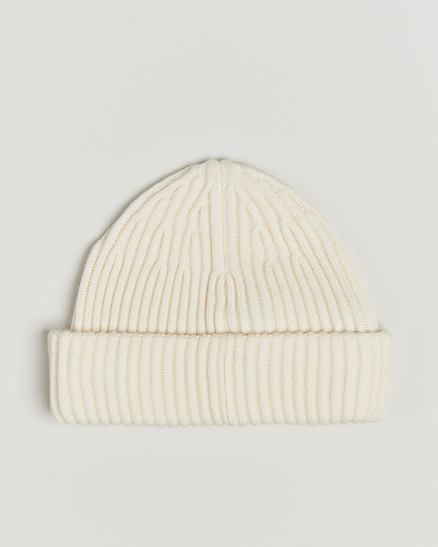 Hombres | Stone Island Full Rib Wool Beanie Natural | Stone Island | Full Rib Wool Beanie Natural