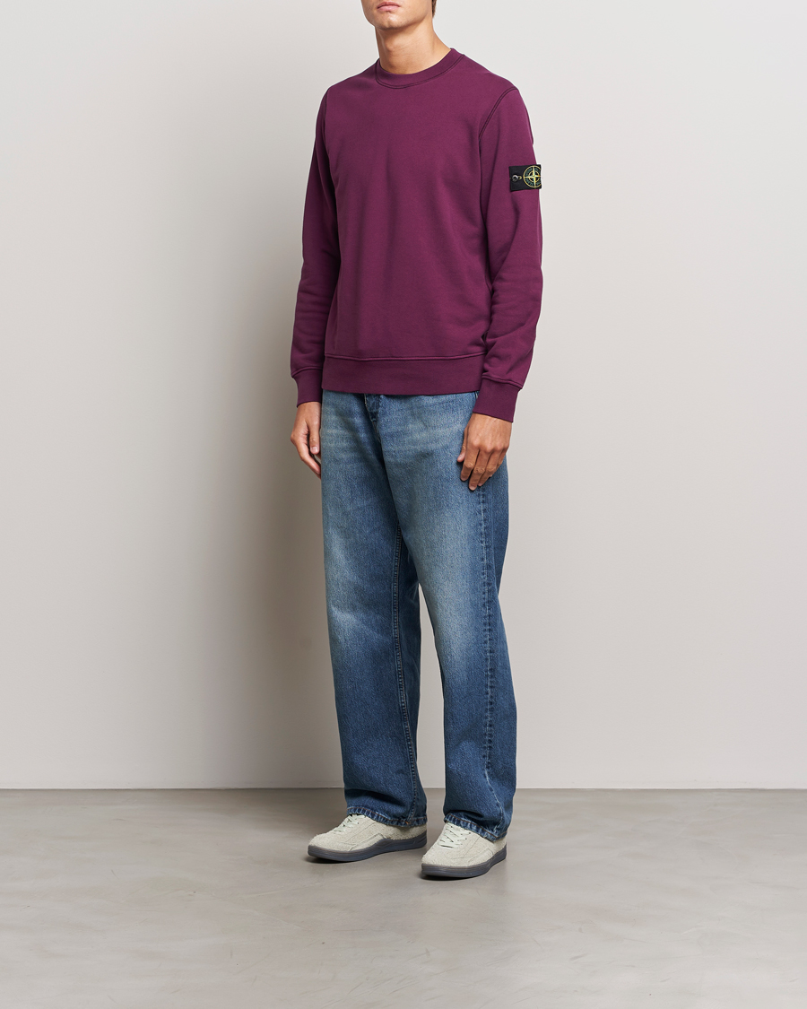 Hombres | Jerséis y prendas de punto | Stone Island | Garment Dyed Fleece Sweatshirt Burgundy