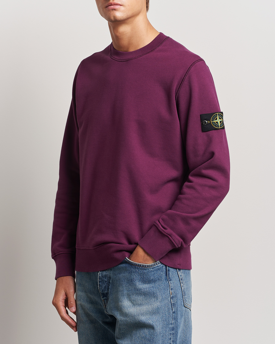 Hombres | Jerséis y prendas de punto | Stone Island | Garment Dyed Fleece Sweatshirt Burgundy