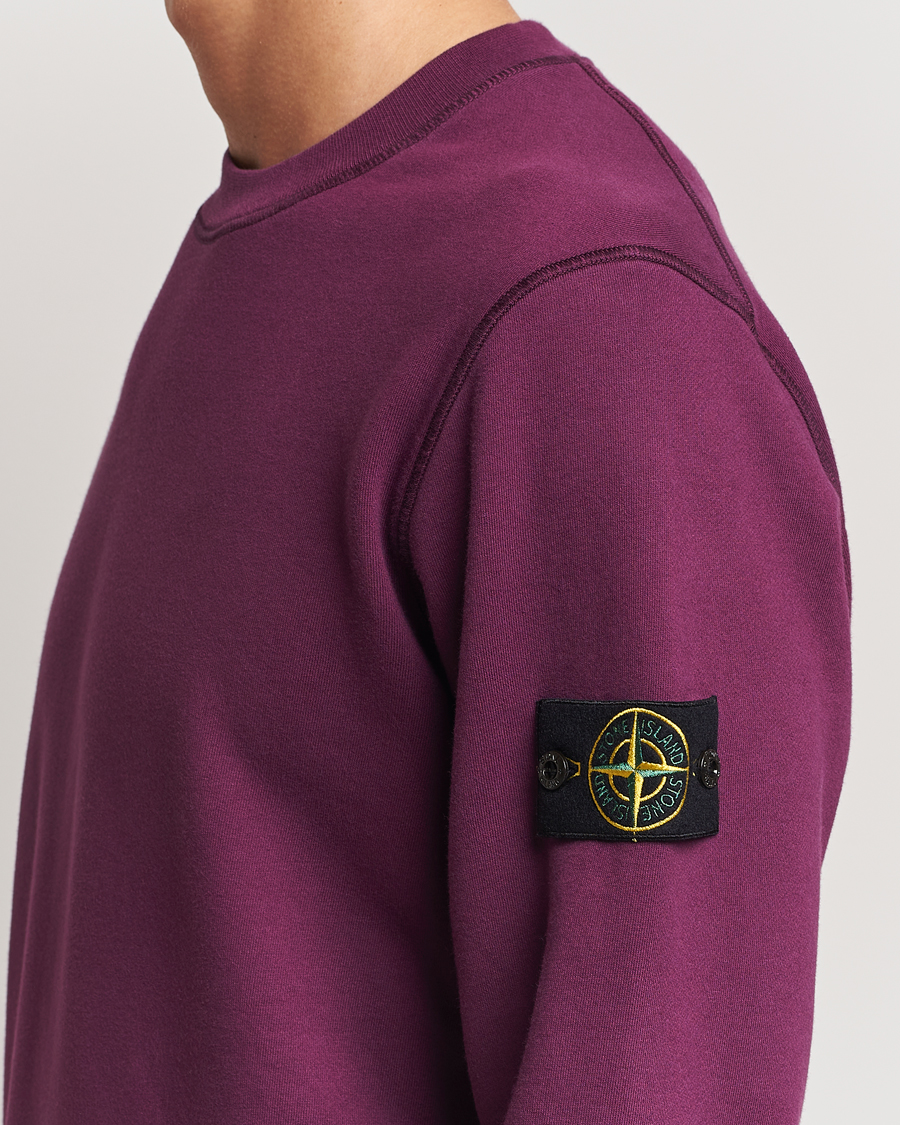 Hombres | Jerséis y prendas de punto | Stone Island | Garment Dyed Fleece Sweatshirt Burgundy