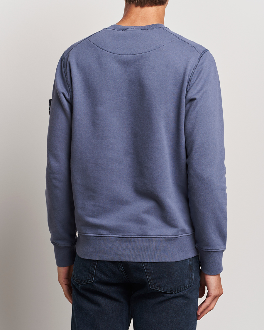 Hombres | Jerséis y prendas de punto | Stone Island | Garment Dyed Fleece Sweatshirt Mid Blue