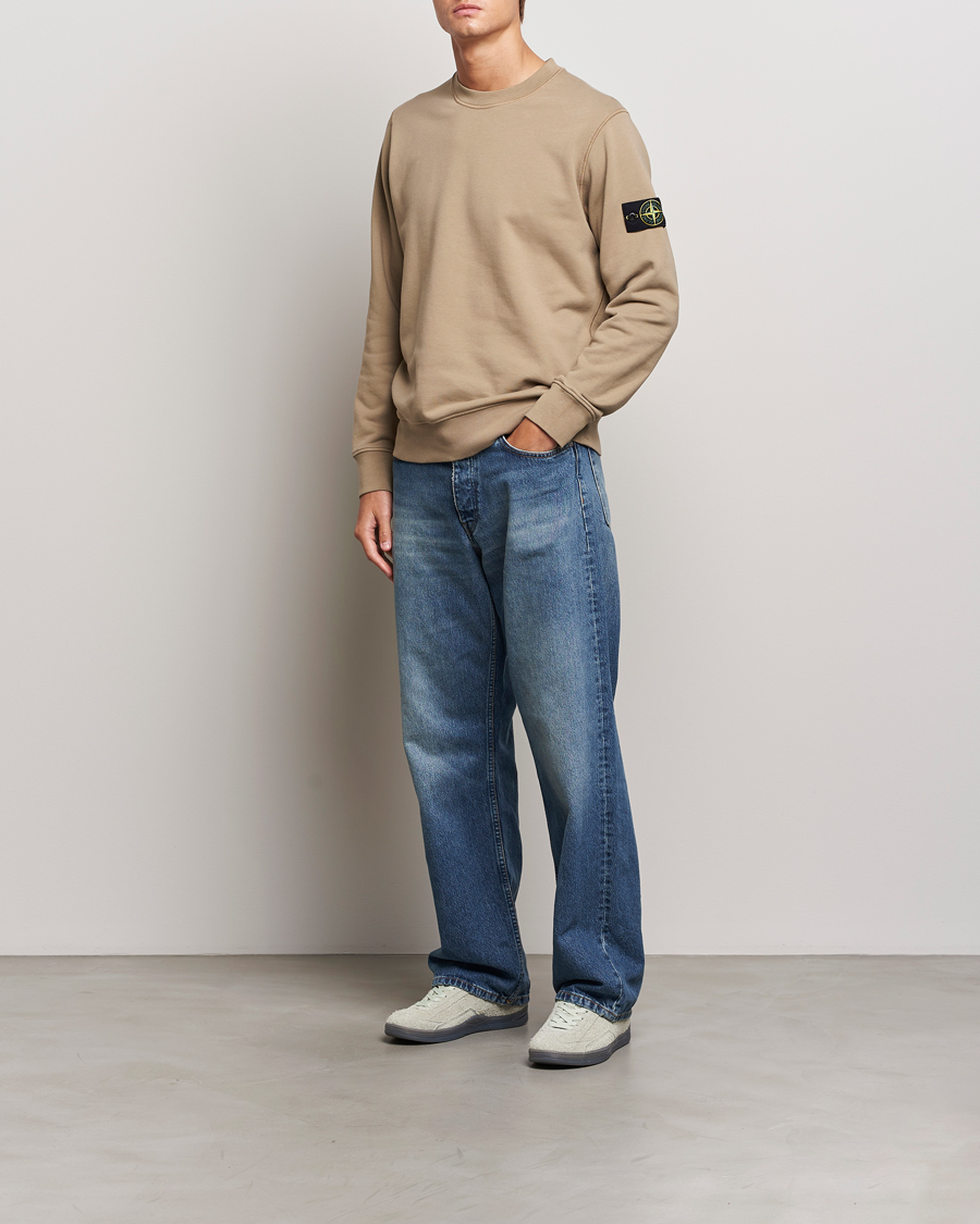 Hombres | Jerséis y prendas de punto | Stone Island | Garment Dyed Fleece Sweatshirt Biscuit