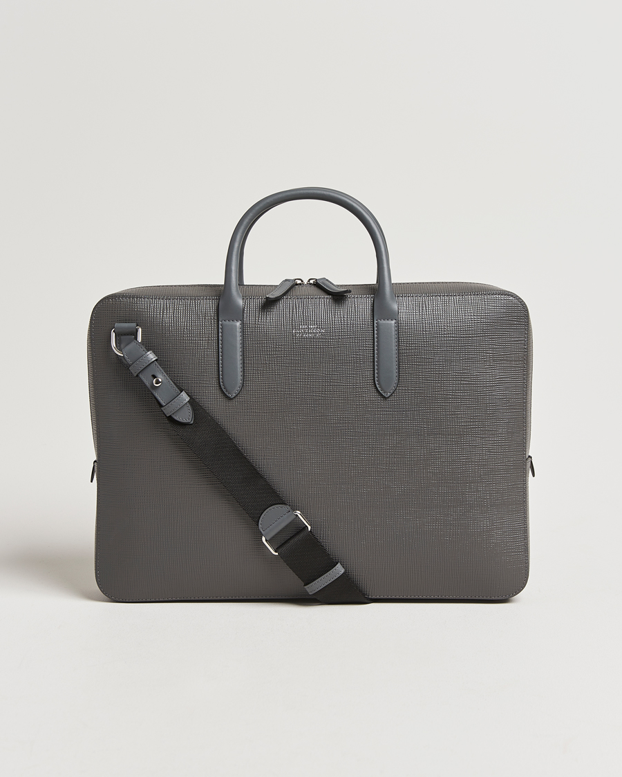 Hombres | Smythson Panama Lightweight Briefcase Storm Grey | Smythson | Panama Lightweight Briefcase Storm Grey