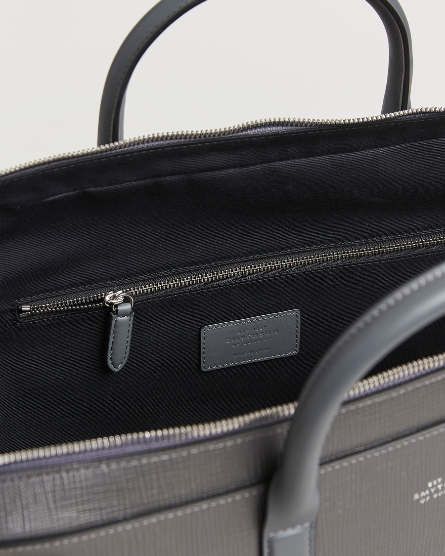 Hombres | Smythson Panama Lightweight Briefcase Storm Grey | Smythson | Panama Lightweight Briefcase Storm Grey