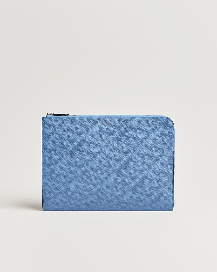 Hombres | Smythson Panama Small Laptop Case Nile Blue | Smythson | Panama Small Laptop Case Nile Blue