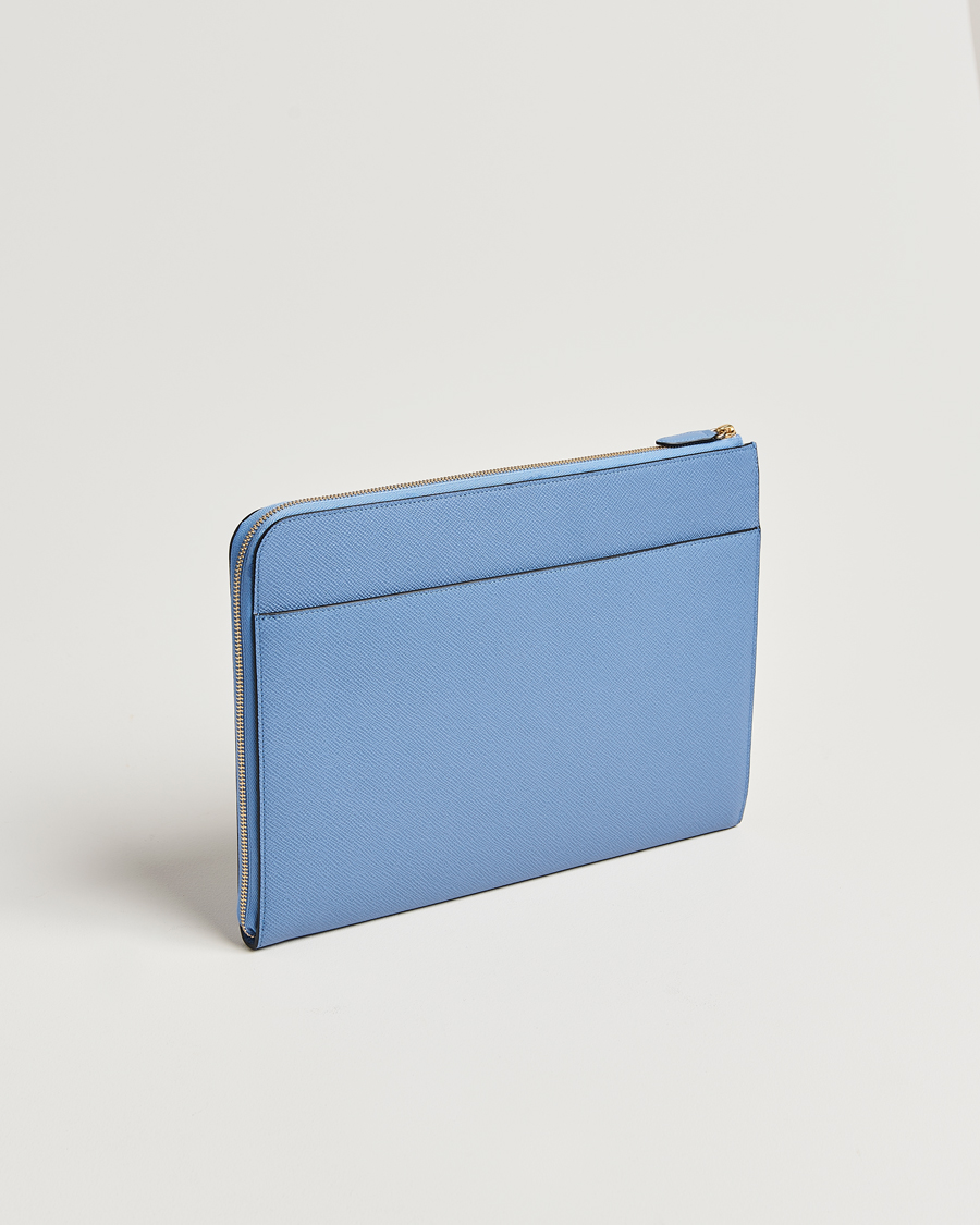 Hombres | Smythson Panama Small Laptop Case Nile Blue | Smythson | Panama Small Laptop Case Nile Blue