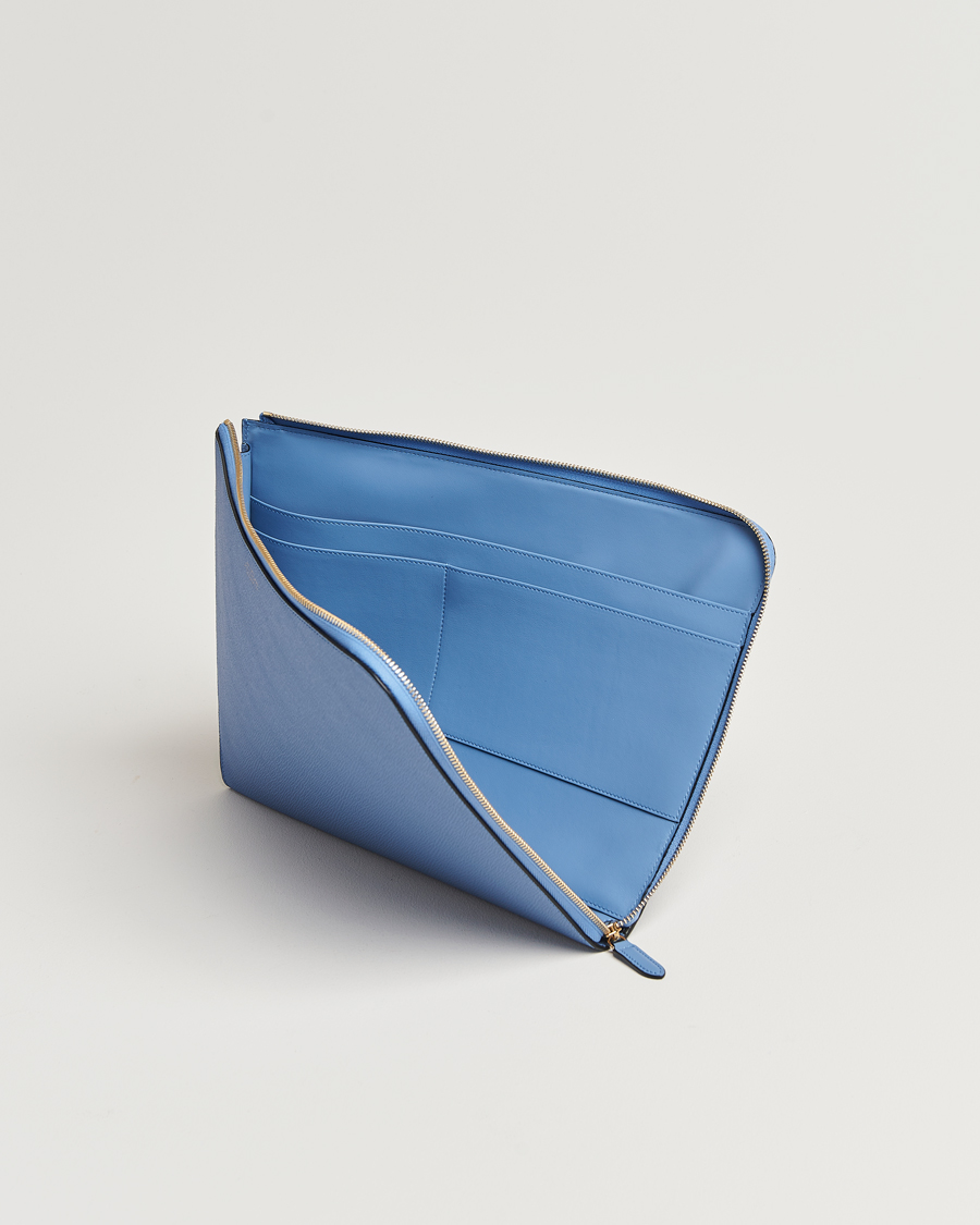 Hombres | Smythson Panama Small Laptop Case Nile Blue | Smythson | Panama Small Laptop Case Nile Blue
