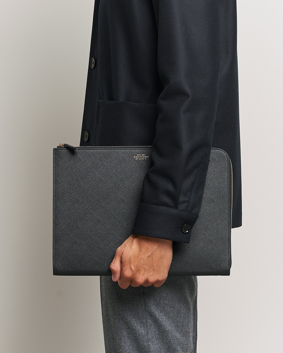 Hombres | Bolsos | Smythson | Panama Small Laptop Case Black