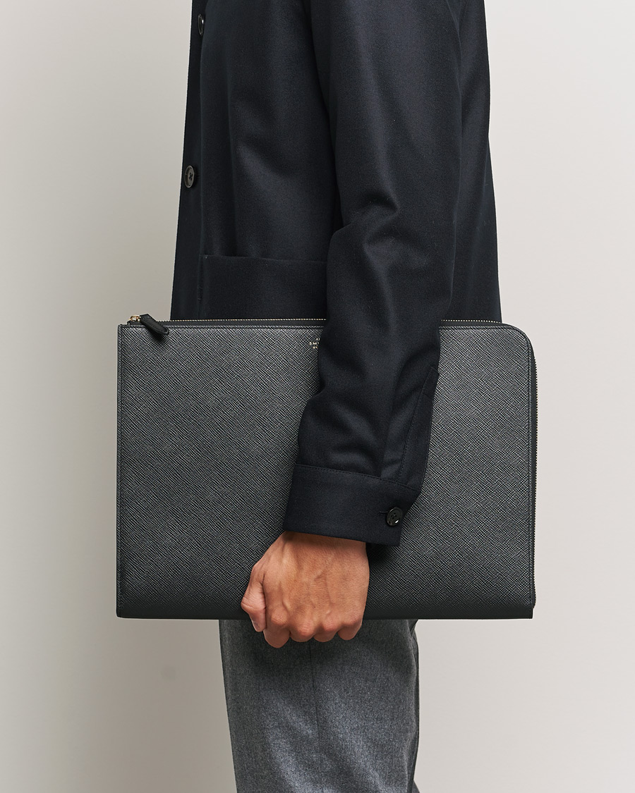 Hombres | Bolsos | Smythson | Panama Large Laptop Case Black