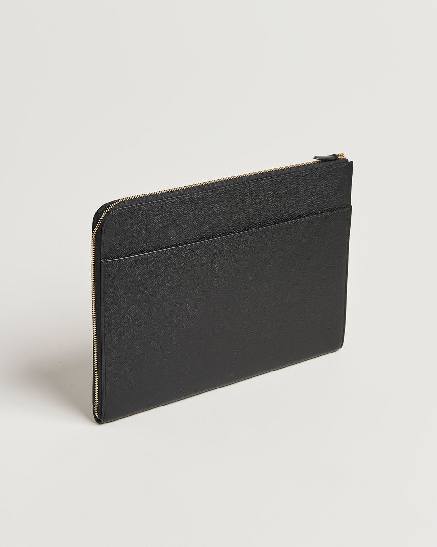 Hombres | Smythson Panama Large Laptop Case Black | Smythson | Panama Large Laptop Case Black