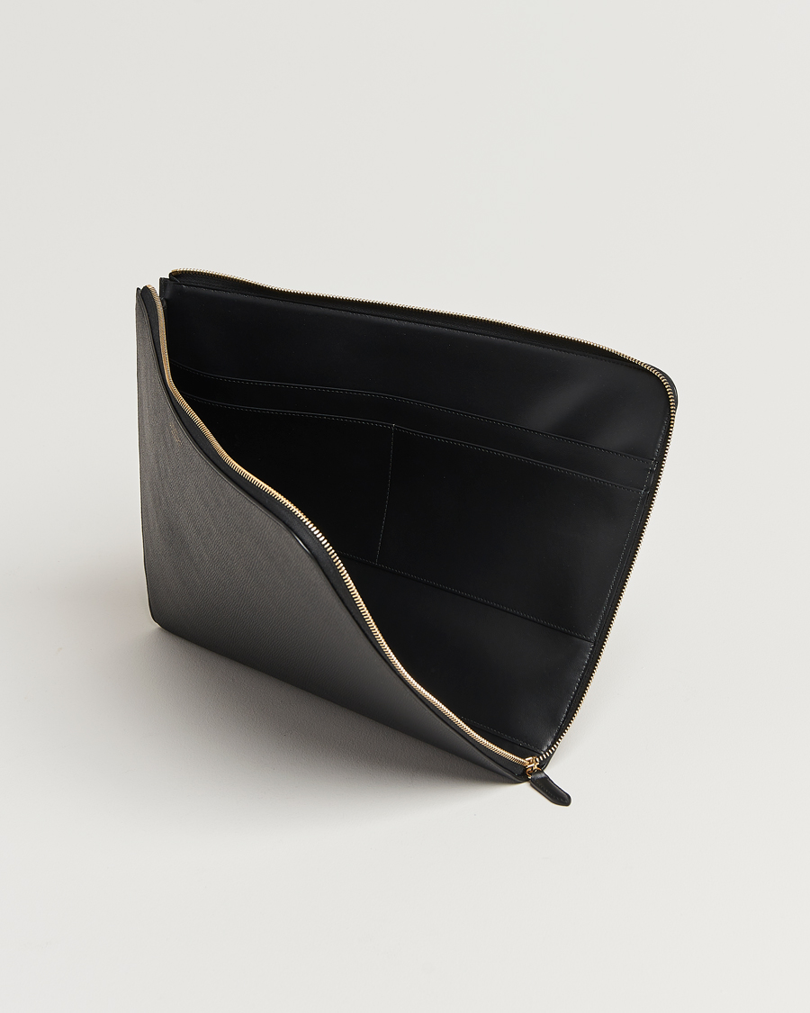 Hombres | Smythson Panama Large Laptop Case Black | Smythson | Panama Large Laptop Case Black
