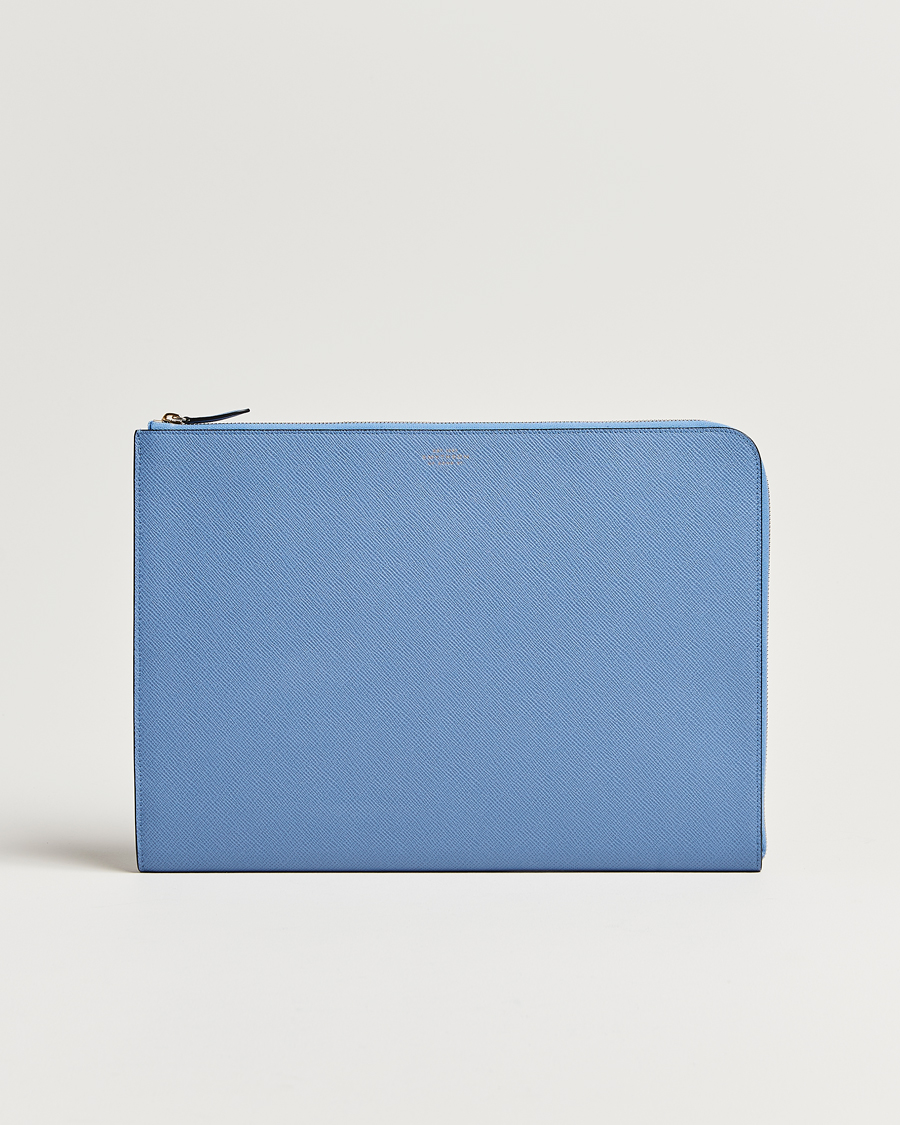 Hombres | Bolsos | Smythson | Panama Large Laptop Case Nile Blue