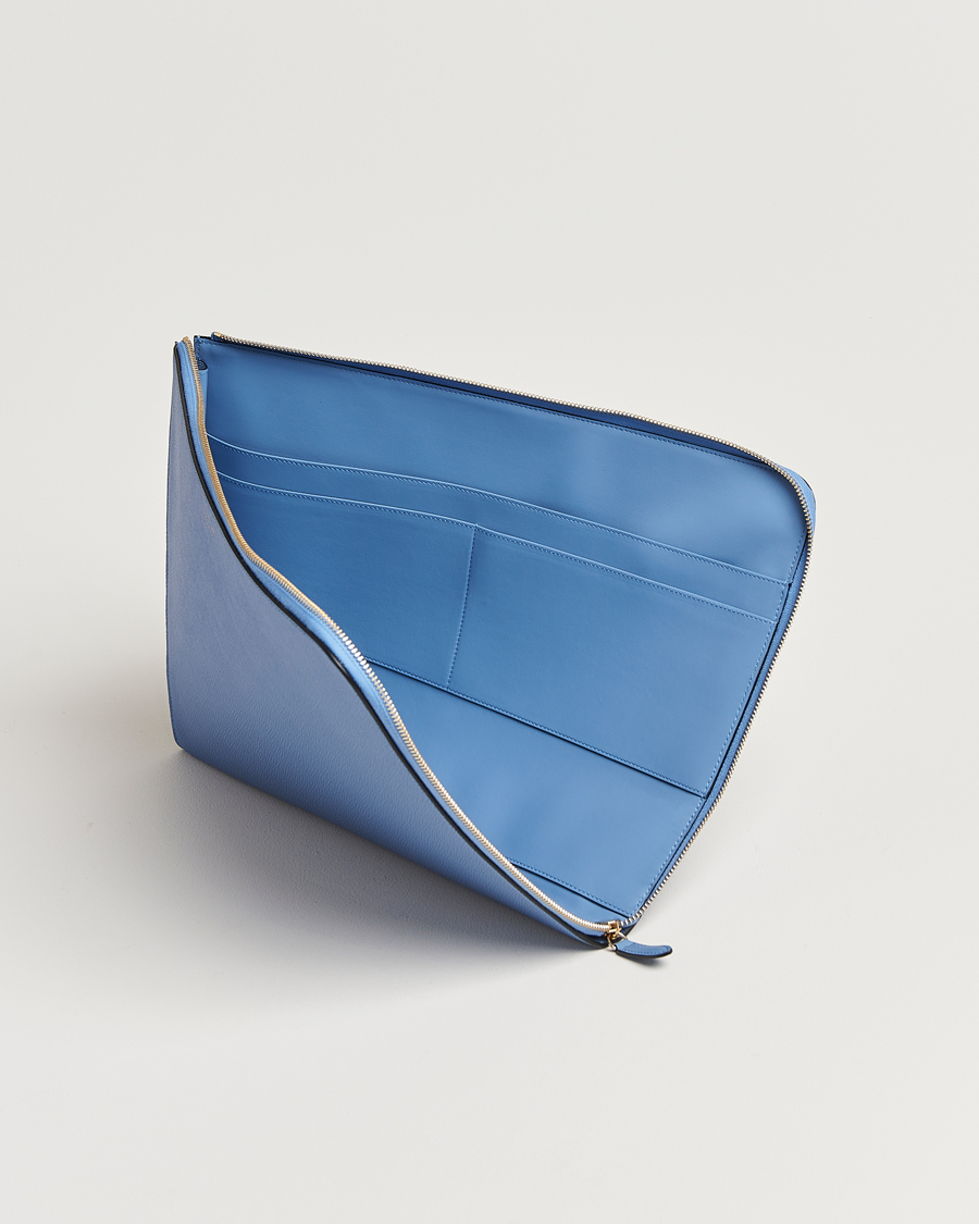 Hombres | Bolsos | Smythson | Panama Large Laptop Case Nile Blue