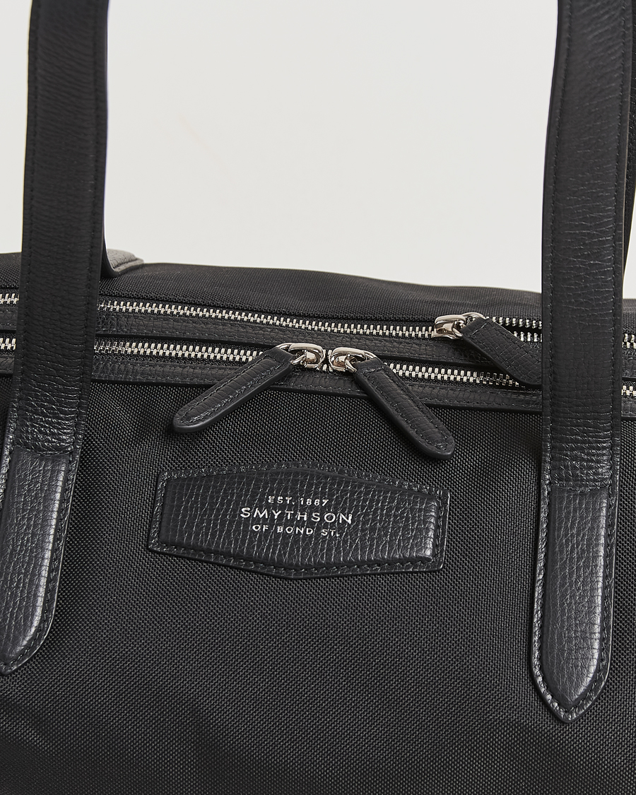Hombres | Smythson Canvas Norton Small Travel Bag Black | Smythson | Canvas Norton Small Travel Bag Black