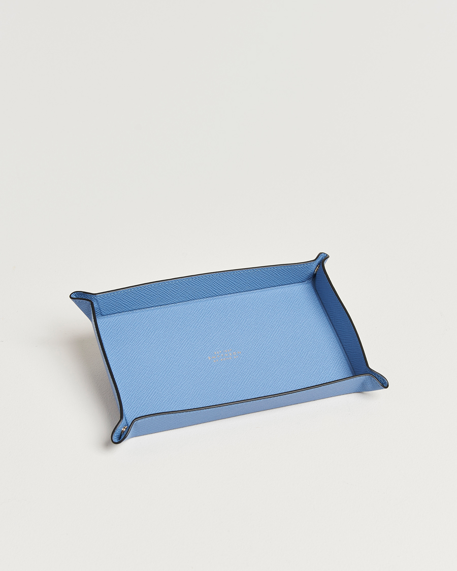 Hombres | Hogar | Smythson | Panama Leather Trinket Tray Blue Nile