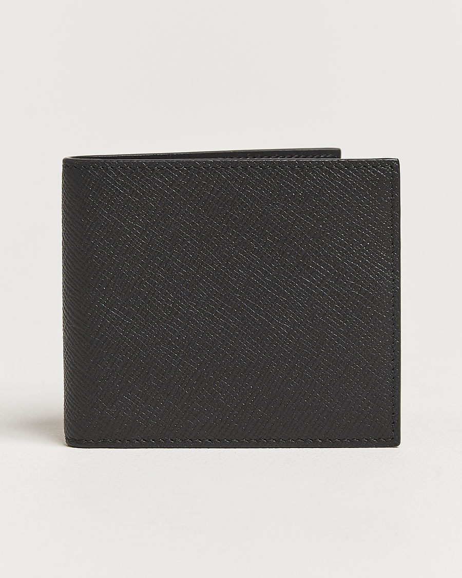 Hombres | Smythson Panama 6 Card Leather Wallet Black | Smythson | Panama 6 Card Leather Wallet Black