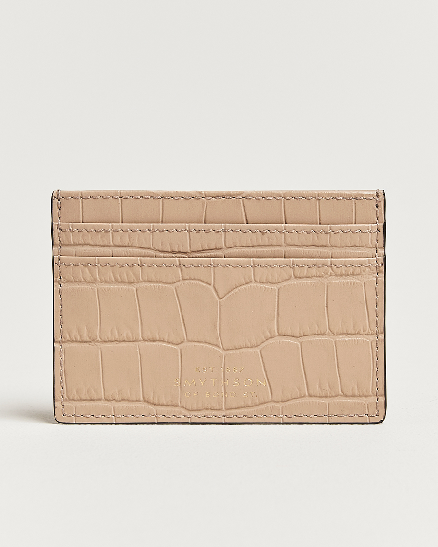 Hombres | Smythson Mara Flat Cardholder Sandstone | Smythson | Mara Flat Cardholder Sandstone