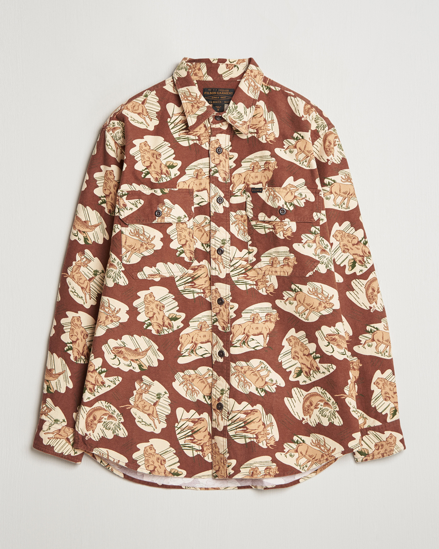 Hombres | Camisas | Filson | Field Flannel Shirt Sorrel Horse/Wildlife