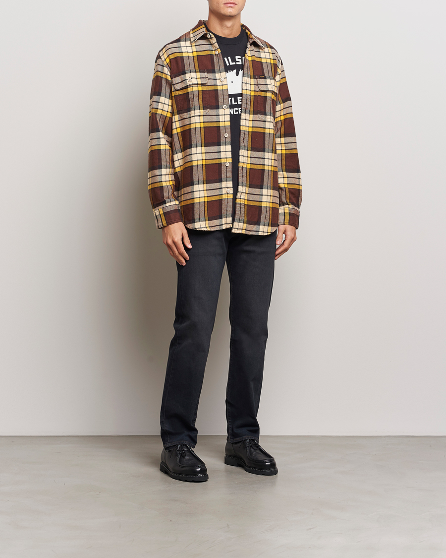 Hombres | Camisas | Filson | Vintage Flannel Work Shirt Brown/Yellow