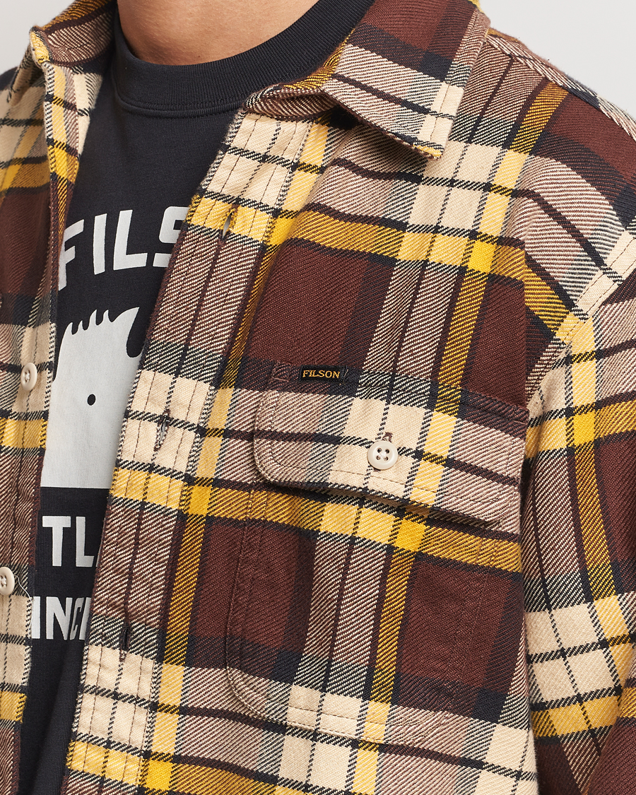 Hombres | Camisas | Filson | Vintage Flannel Work Shirt Brown/Yellow