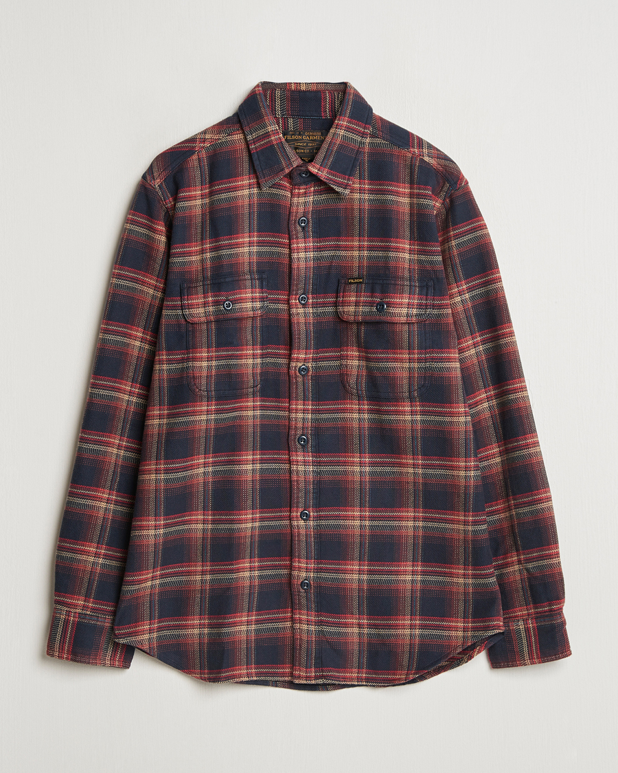 Hombres | Camisas | Filson | Vintage Flannel Work Shirt Black/Rust