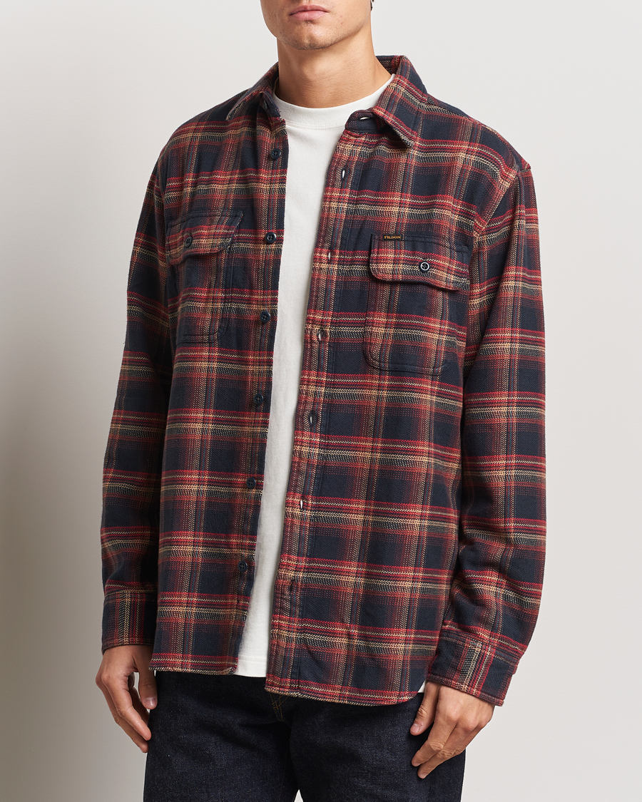 Hombres | Camisas | Filson | Vintage Flannel Work Shirt Black/Rust