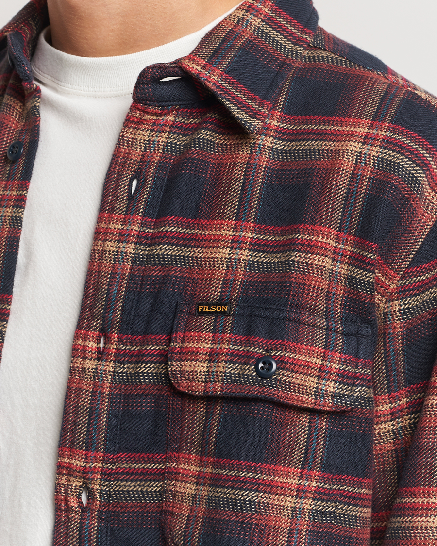 Hombres | Camisas | Filson | Vintage Flannel Work Shirt Black/Rust