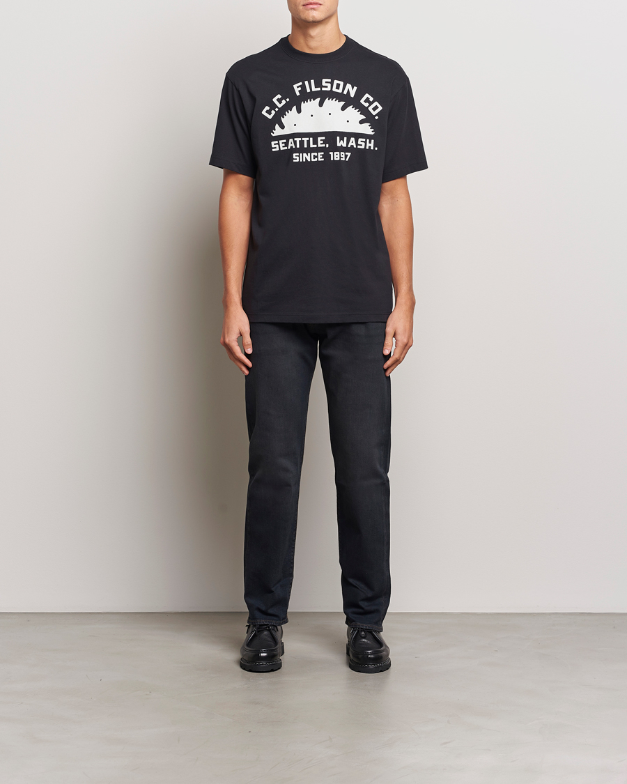 Hombres | Camisetas | Filson | Printed Cotton T-Shirt Black
