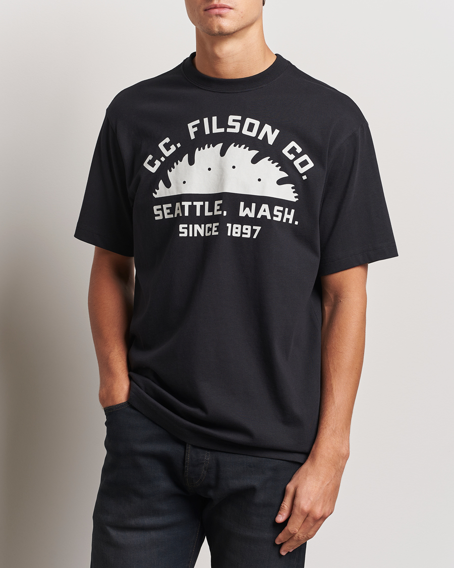 Hombres | Camisetas | Filson | Printed Cotton T-Shirt Black