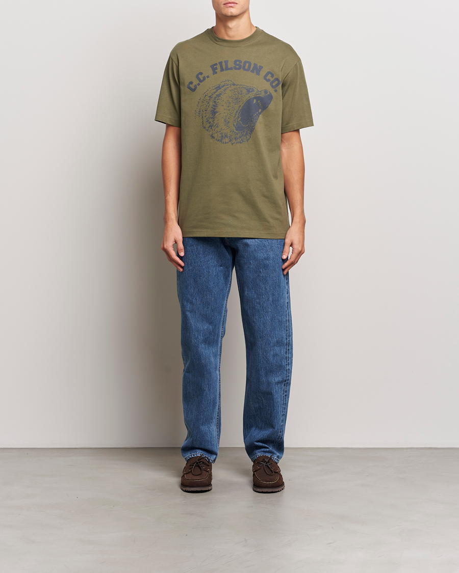 Hombres | Camisetas | Filson | Printed Cotton T-Shirt Ivy Green