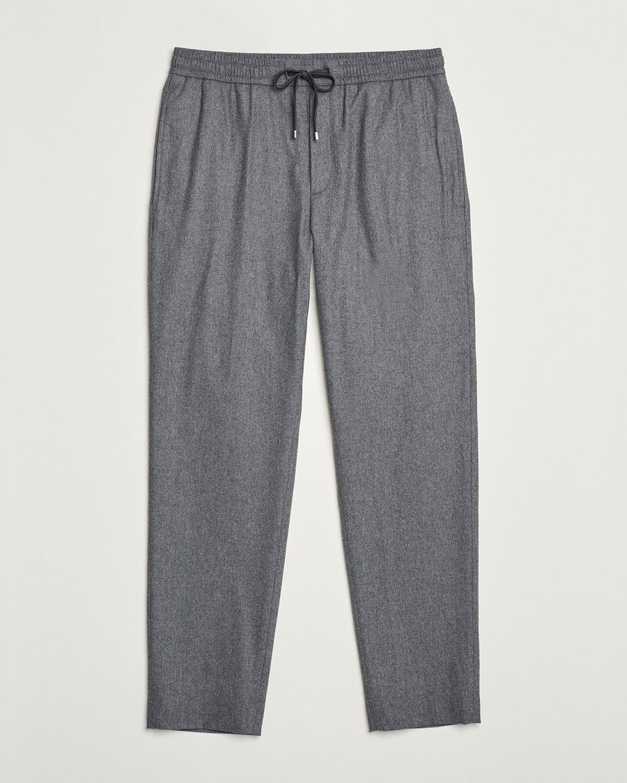 Hombres | Pantalones | Moncler | Flannel Drawstring Pants Grey Melange