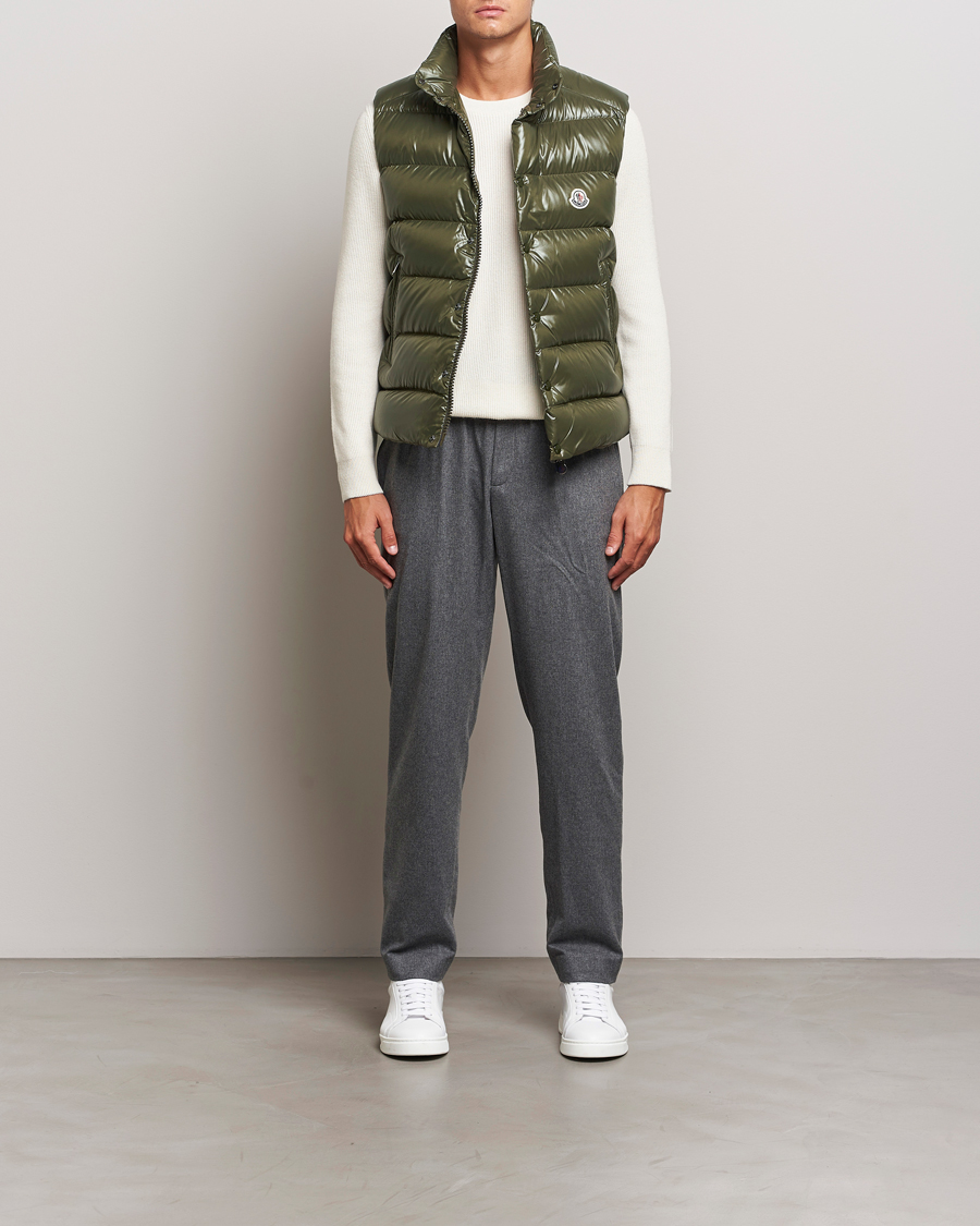 Hombres | Pantalones | Moncler | Flannel Drawstring Pants Grey Melange