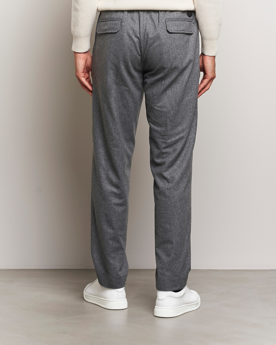 Hombres | Pantalones | Moncler | Flannel Drawstring Pants Grey Melange