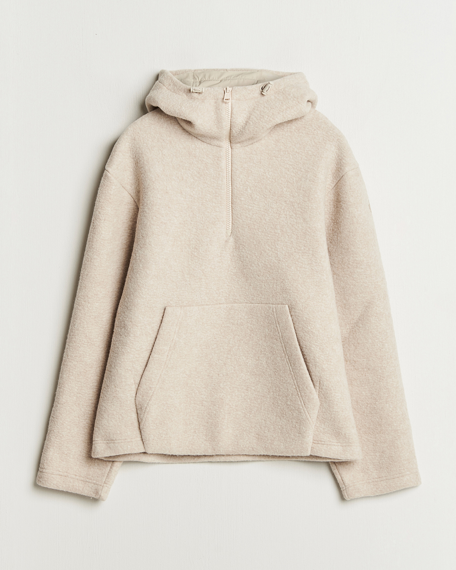 Hombres | Jerséis y prendas de punto | Moncler | Half Zip Hoodie Beige